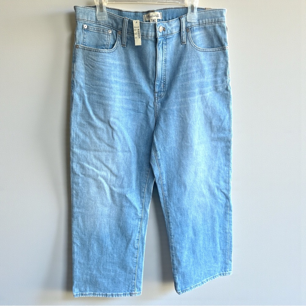 NWT Madewell Slim Wide-Leg Crop Jeans in Reggie Wash Size 32